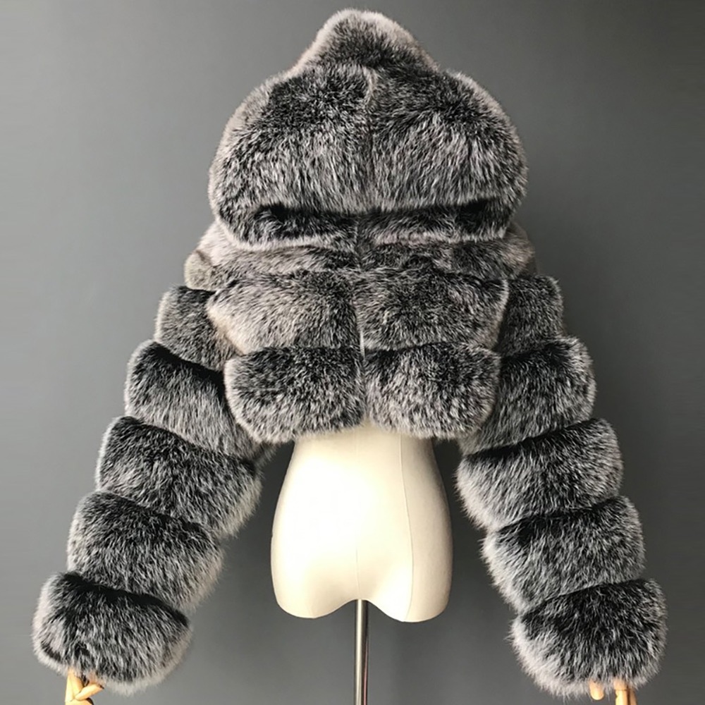 CROPPED FUR JACKET WITH HOOD🔥